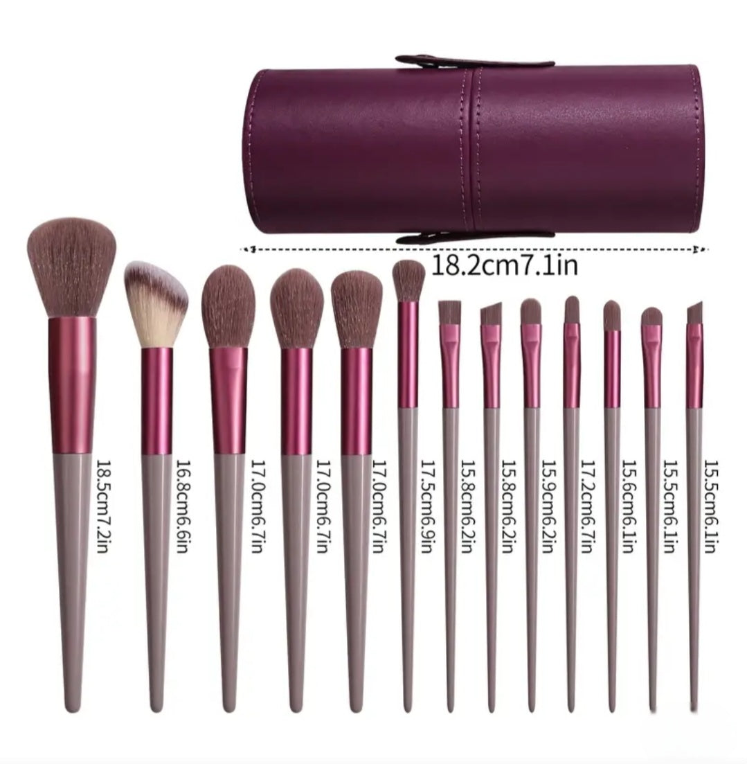 Professional Premium Make up Brushes set 13 Pieces With Travel Case For Makeup Kit, Foundation, Full Face kit, Powder, Concealers, Eyeshadows Sof Bristles